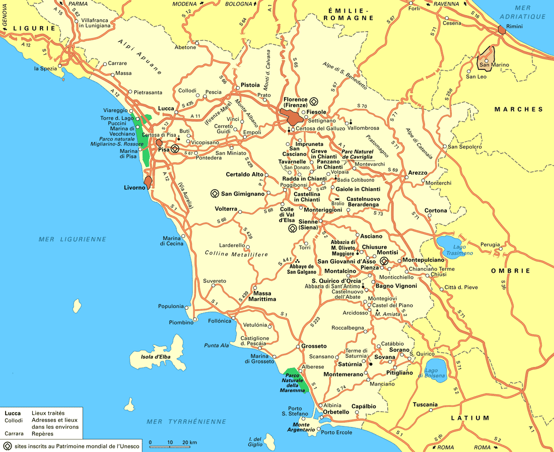 carte provinces de toscane