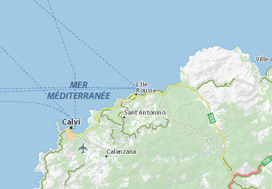 carte Ile Rousse - Plan de Corse
