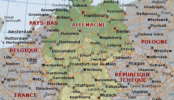 Allemagne - Carte géographique