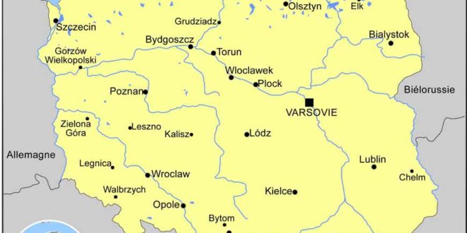 Carte géographique de la Pologne