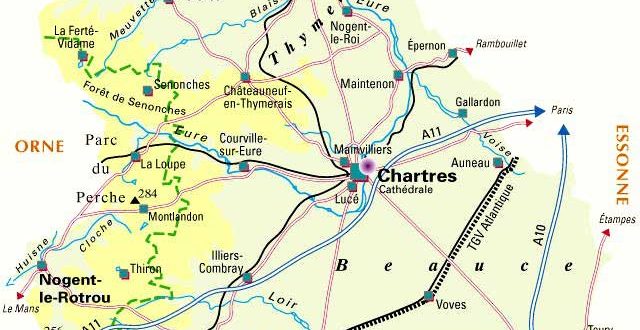 Carte Eure et Loir- Département 28