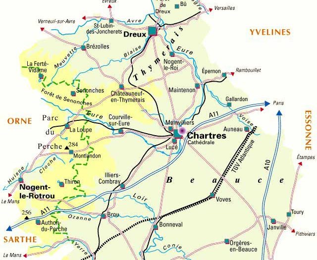 Carte Eure et Loir- Département 28
