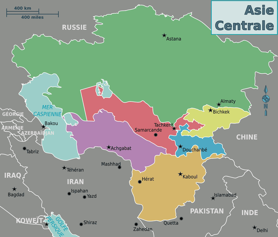 carte géographique d asie centrale