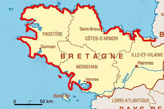 Vannes - Carte Bretagne sud
