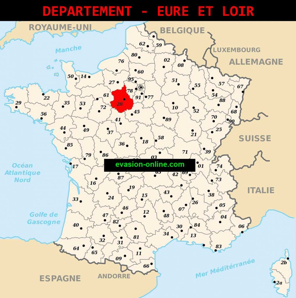 Carte du département Eure et Loir