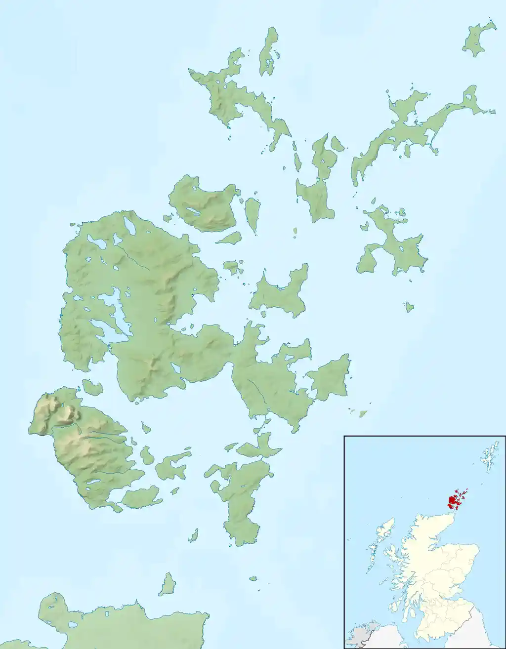Carte des îles des Orcades
