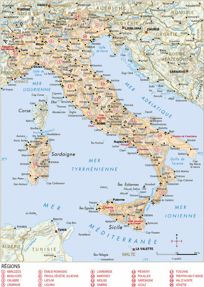 carte routiere d italie Carte routière   Italie » Vacances   Guide Voyage