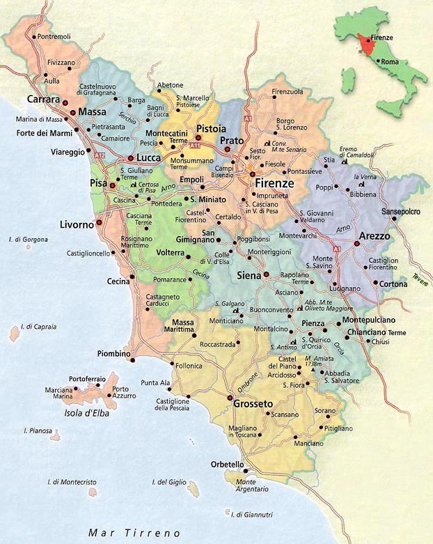 Toscane Italie carte