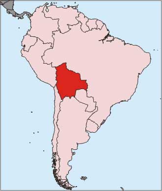 Bolivie - Carte du monde