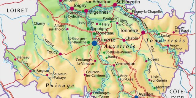 Carte du département 89 - Yonne