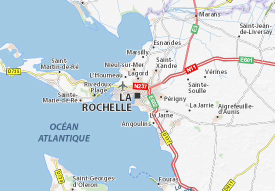Carte de La Rochelle ≡ Voyage  Carte  Plan