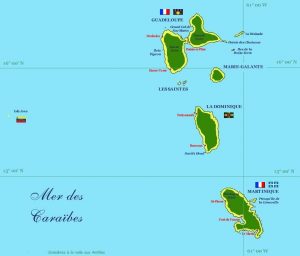 Martinique et Guadeloupe - Carte des Antilles