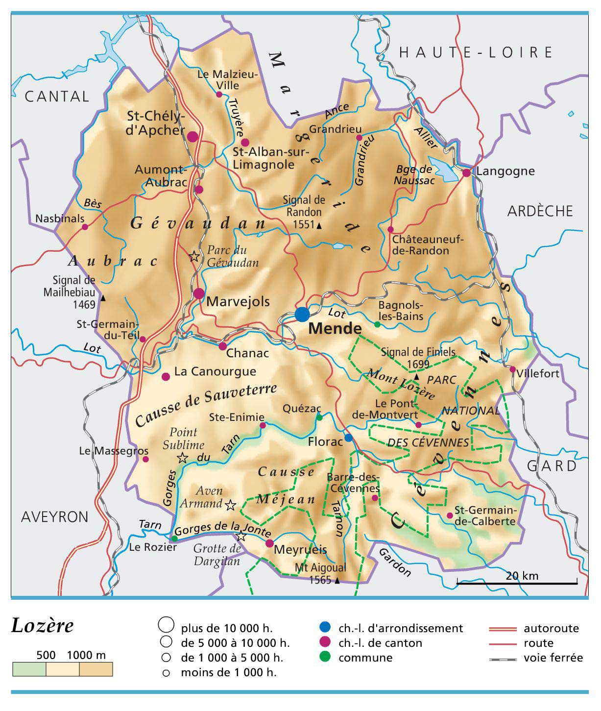 Carte Tarn - Lozère