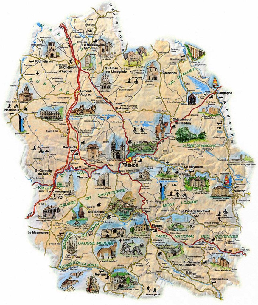 Carte touristique- La Lozère