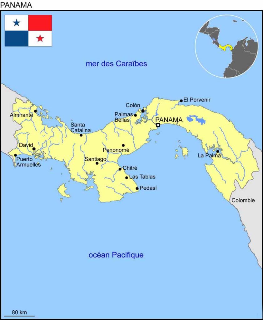 Plan du Panama - carte du monde