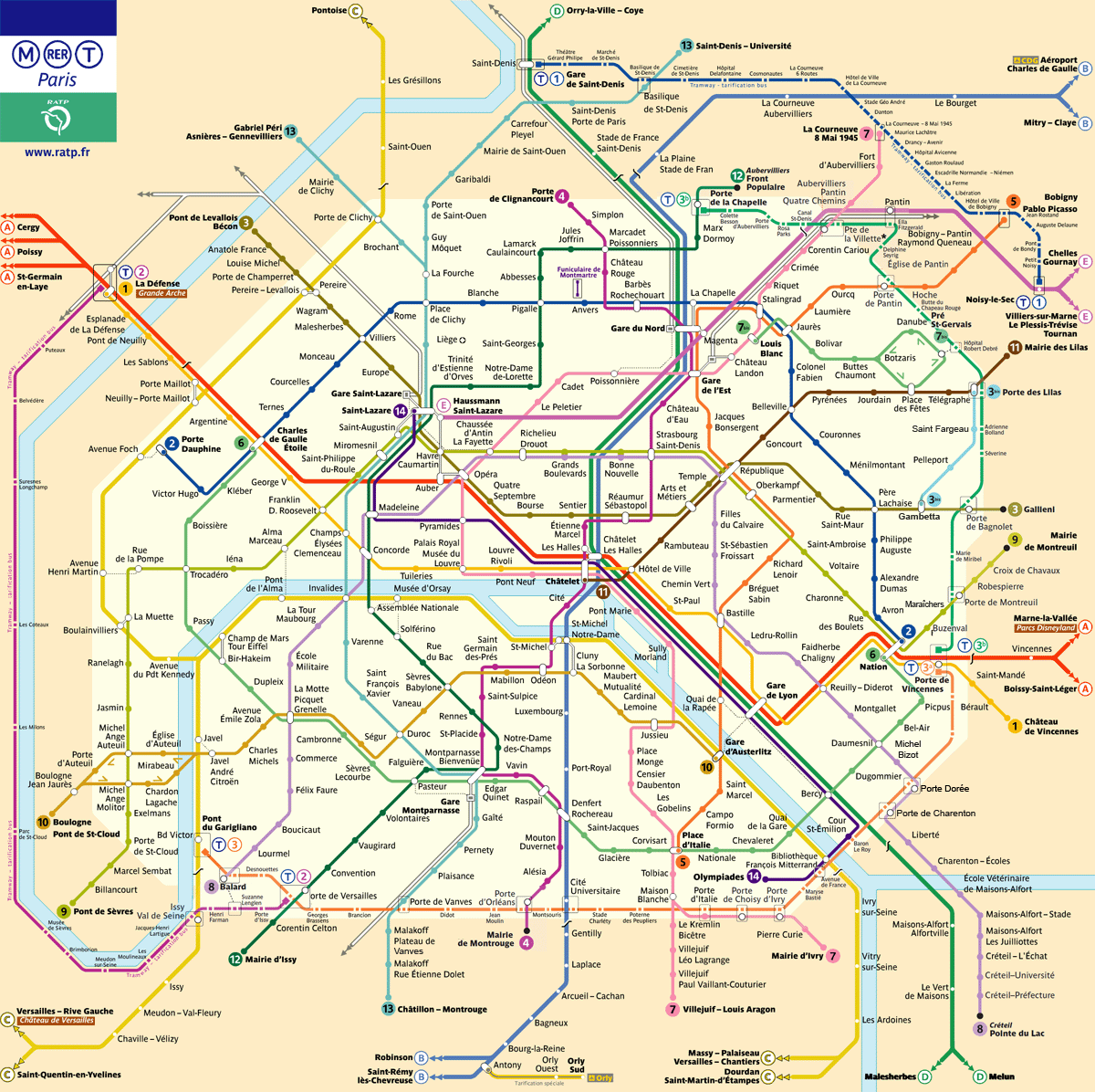 plan du métro de paris 2017