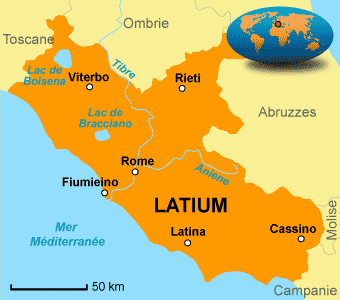 Le Latium - Carte