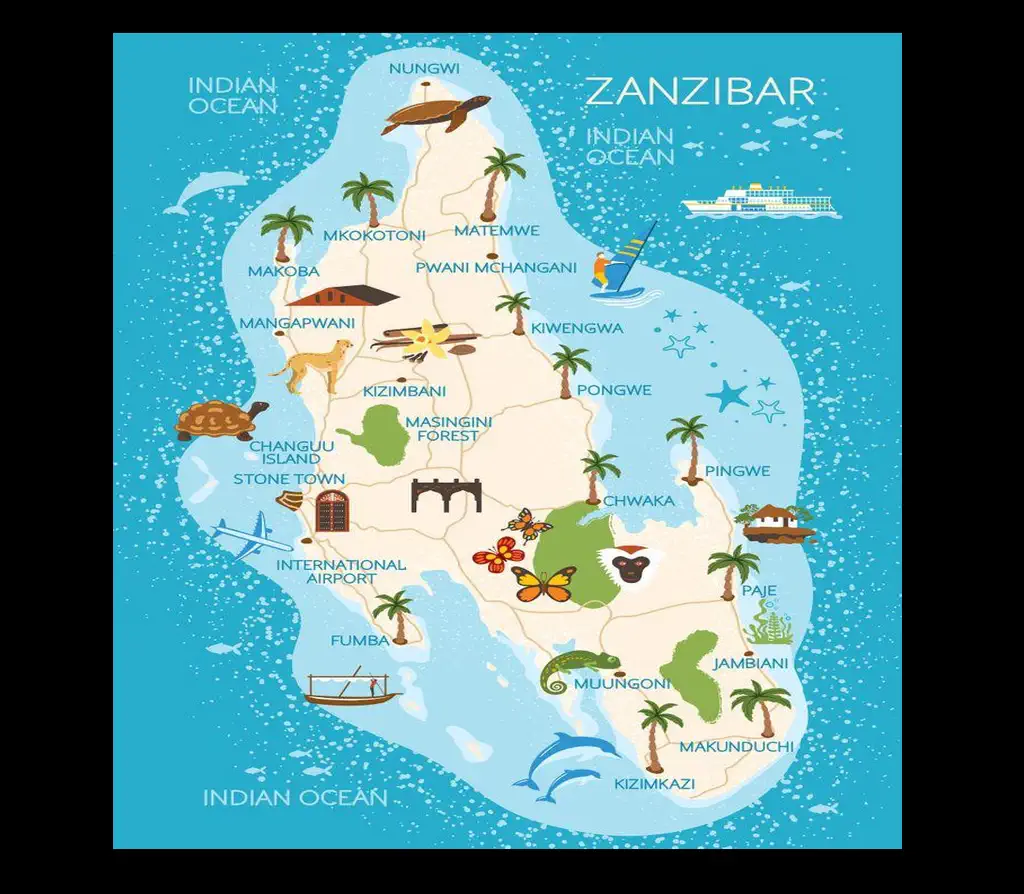 Carte touristique du Zanzibar
