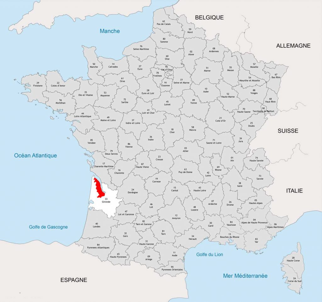 Médoc carte de France