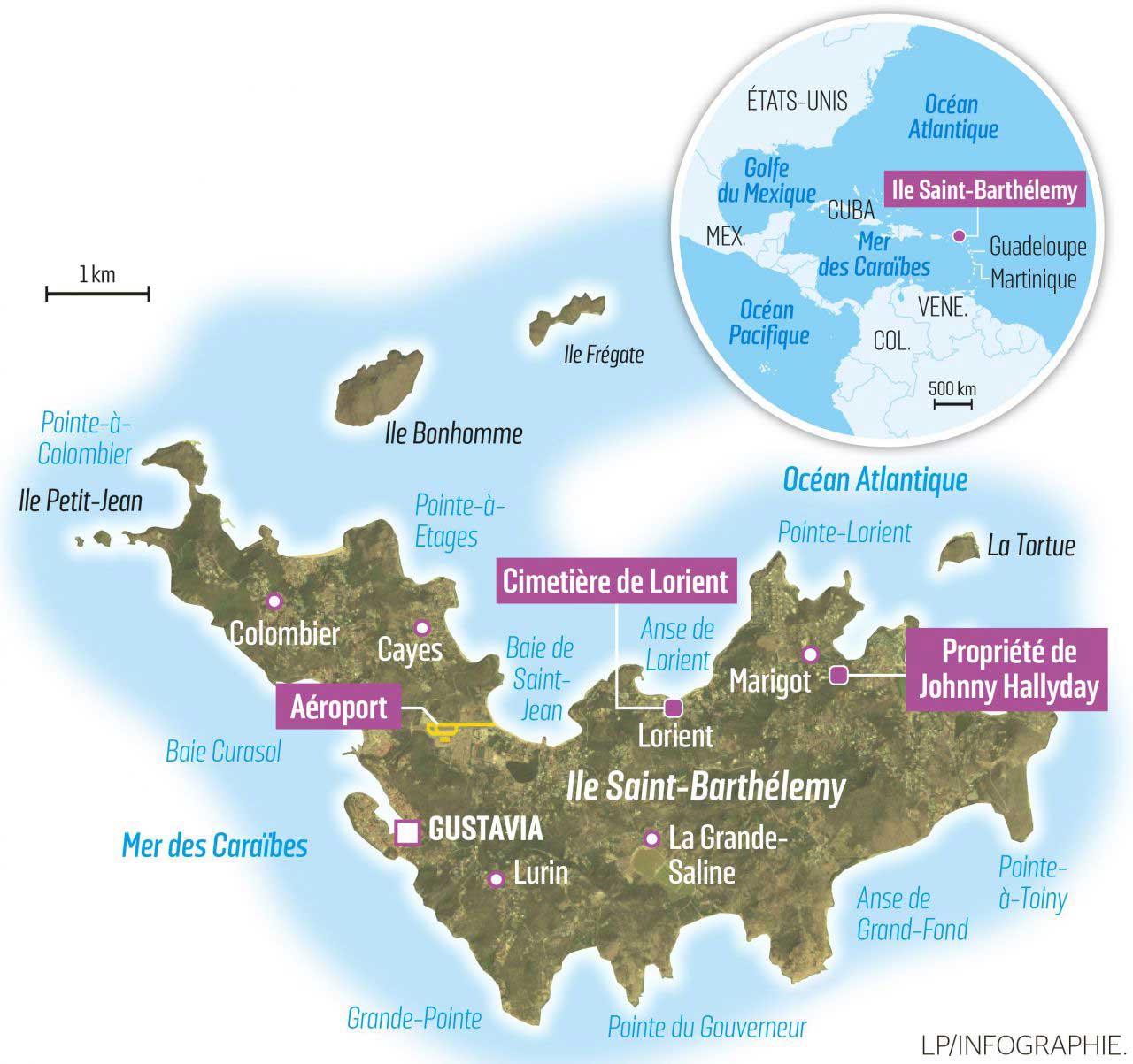 Saint-Barthélemy carte du monde