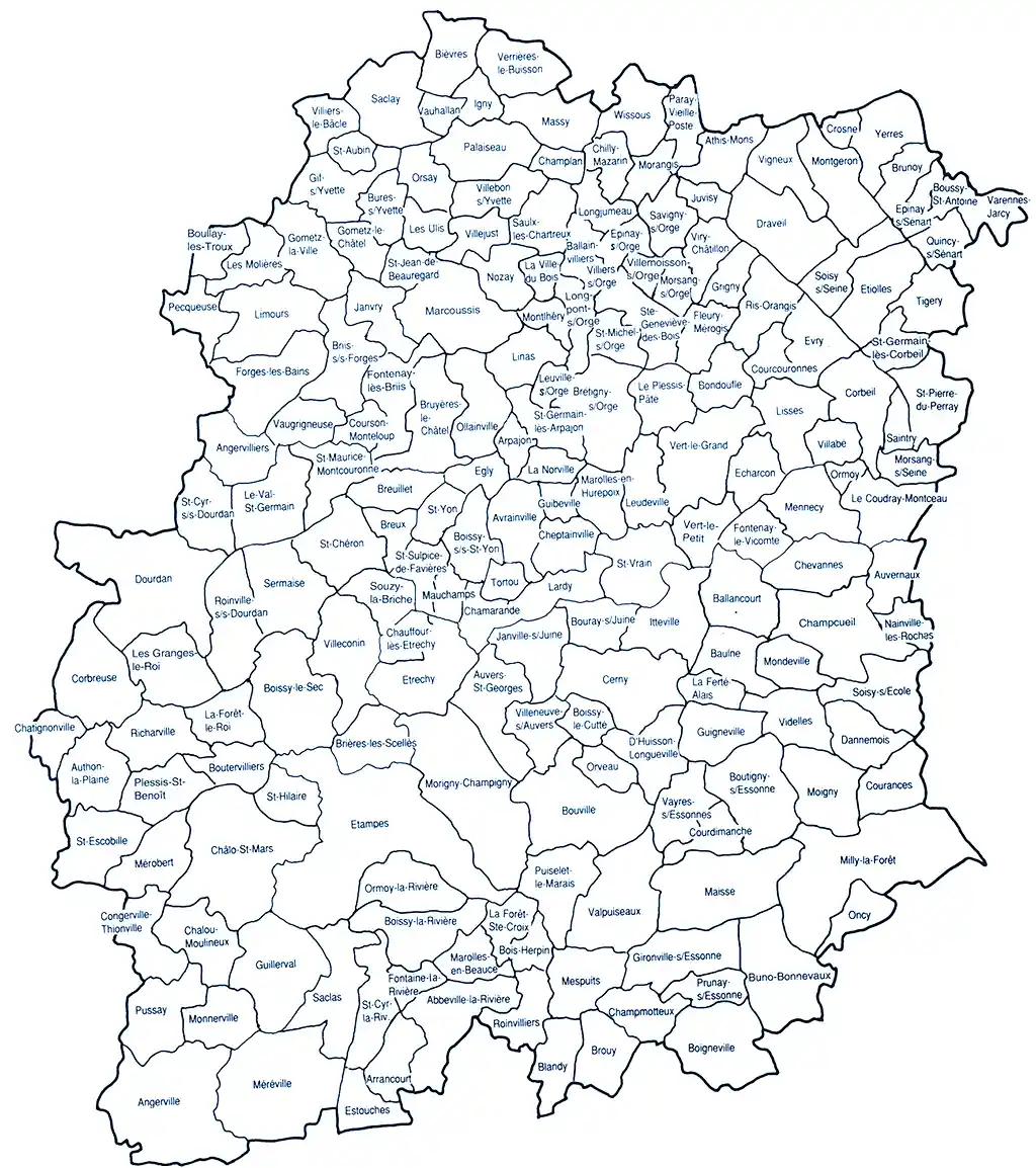 Carte des villes de l'Essonne
