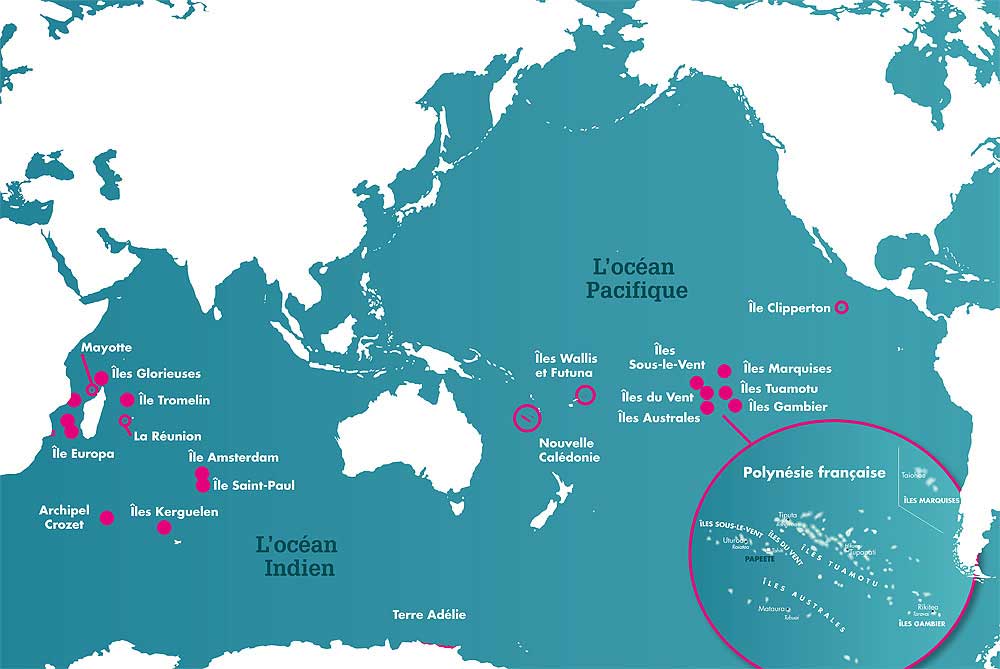 Polynésie - Carte océan pacifique