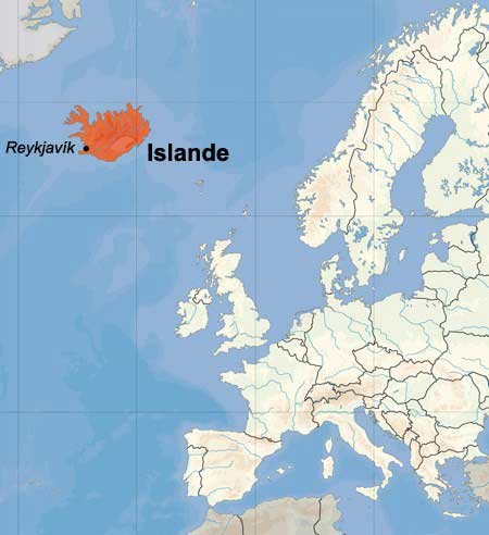 Islande - Carte Europe
