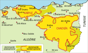 Carte de la Kabylie - Algérie