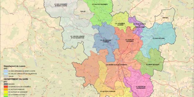 Cévennes carte géographique