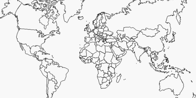 Carte du monde vierge à imprimer