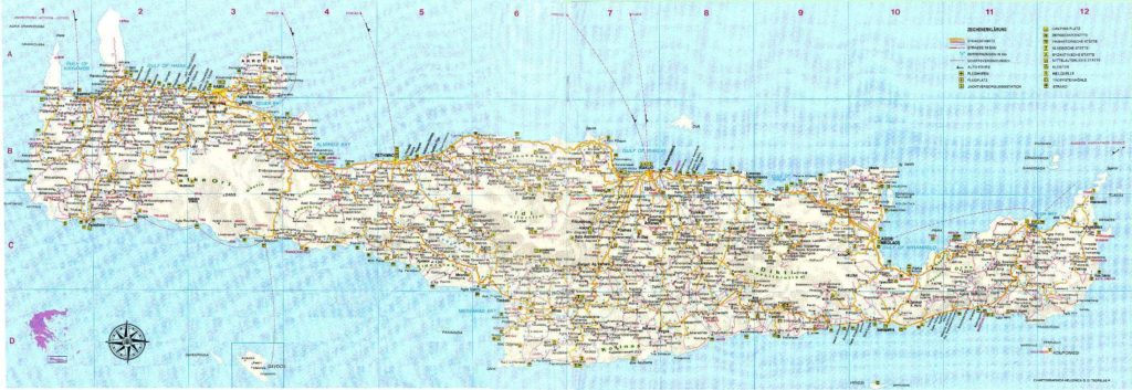 Carte géographique de la Crète