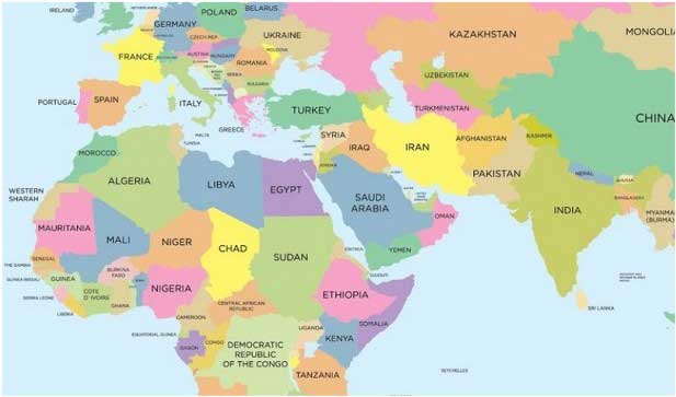 Carte géographique du monde