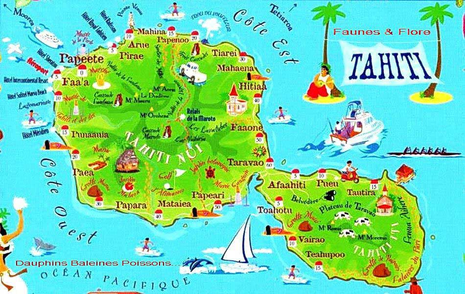 Plan de Tahiti - Carte du tourisme