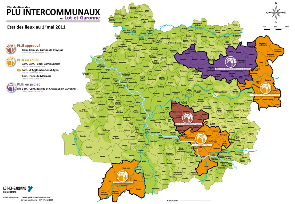 Carte des communes du Lot et Garonne