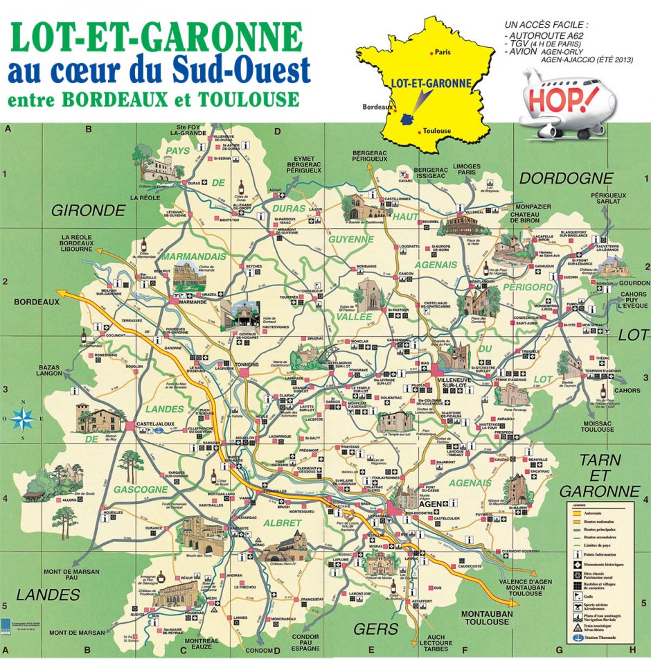 Lot et Garonne carte touristique