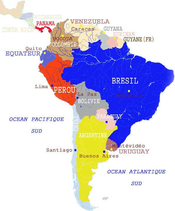 Pérou - carte Amérique du sud