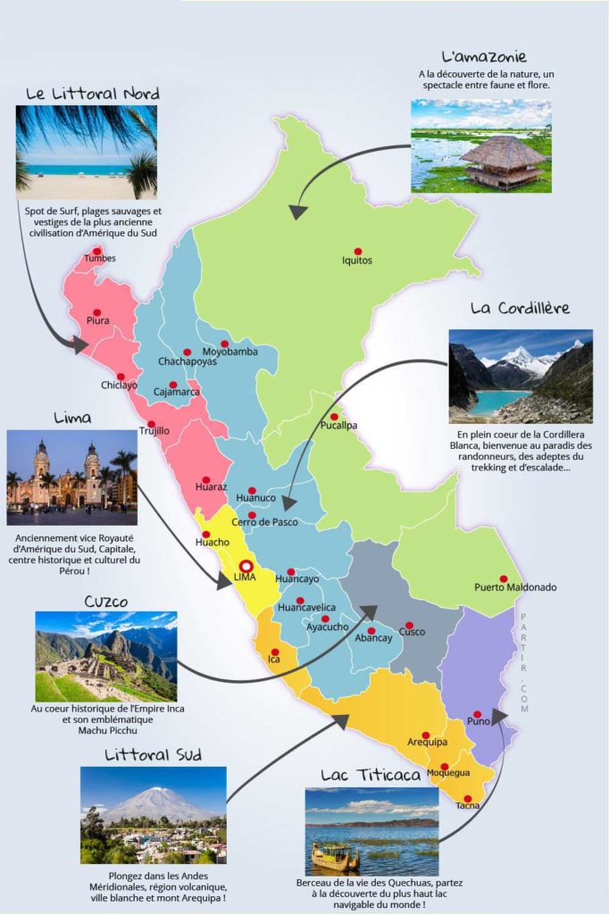 Carte des régions du Pérou