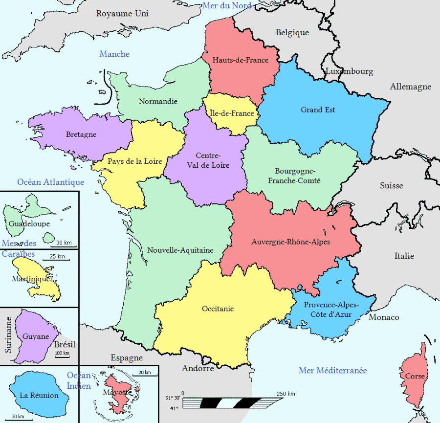 Carte - Les régions française