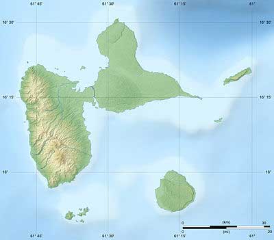 Carte - Guadeloupe - Départements - Map