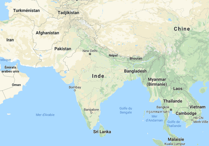 Inde -Carte du monde