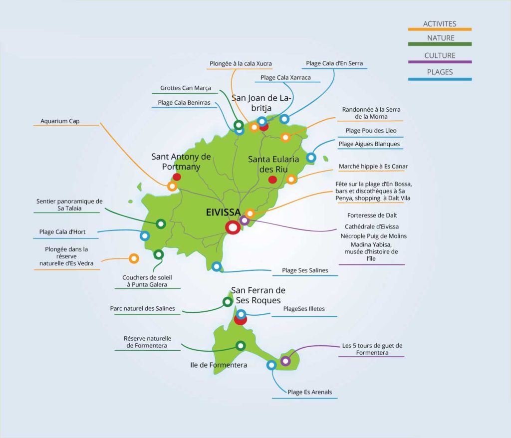 Carte détaillée de Ibiza