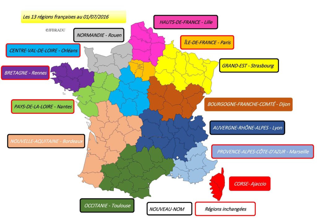 Fond de Carte - régions de France