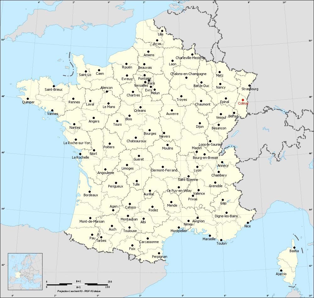 Carte de France - Colmar