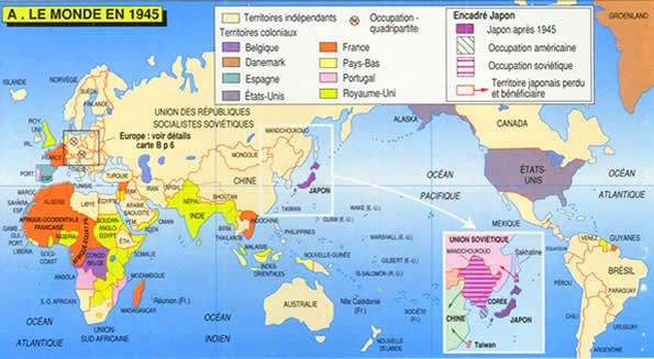 Carte du monde en 1945