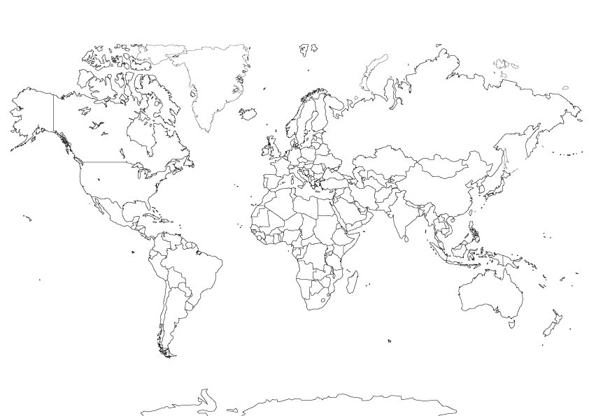 Carte du monde muette