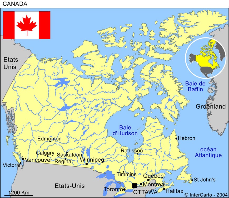 Ottawa carte du Canada