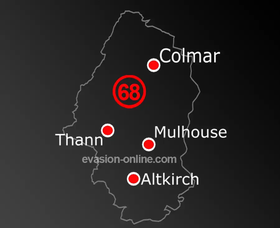 Carte des principales villes du Haut Rhin