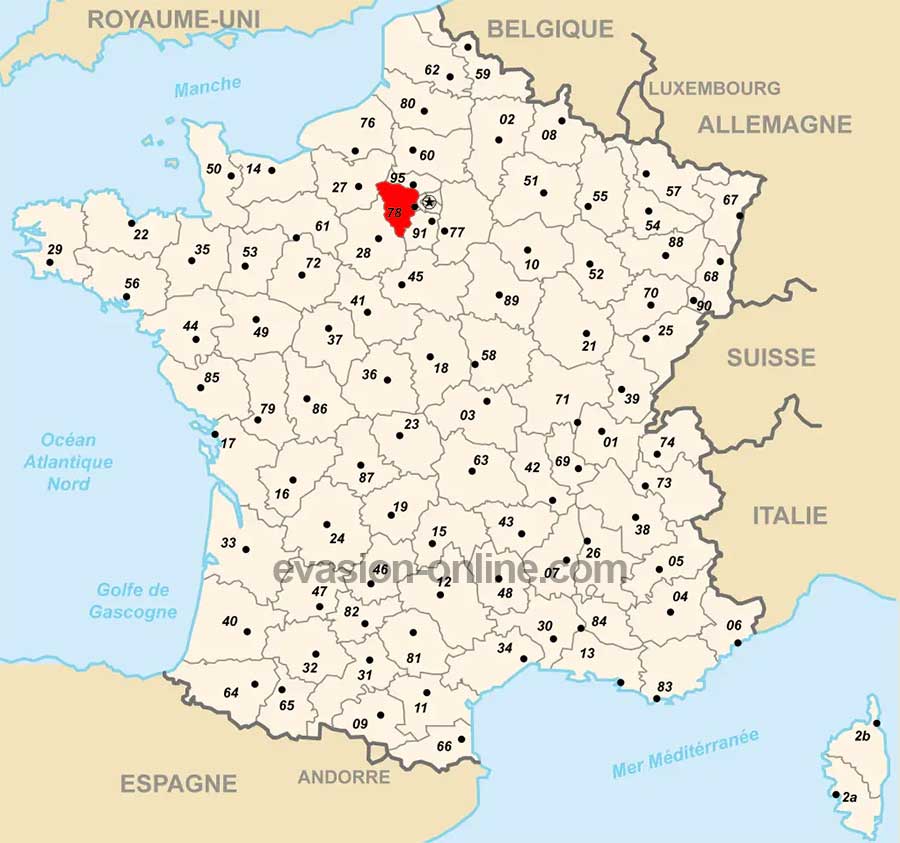 Département 83 sur la carte de France des départements avec numéros