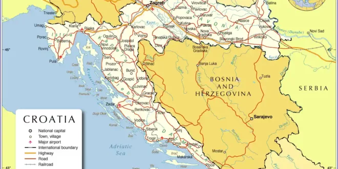 Carte de la Croatie