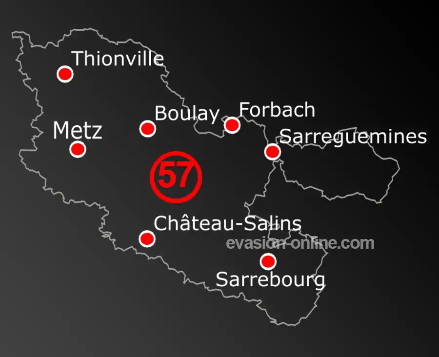 Carte des principales villes du département de la Moselle
